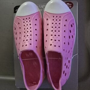 Pink Slip-On Shoes with White Toe Cap